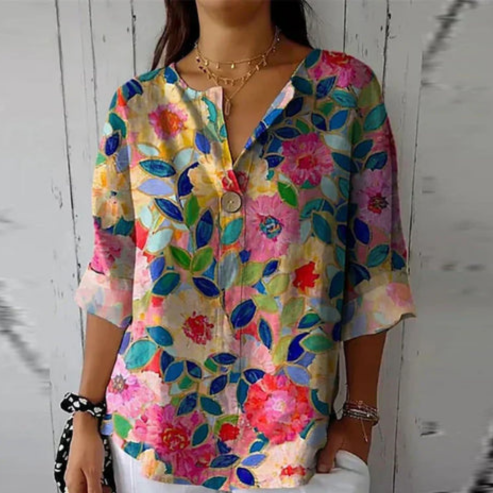 NIEVES - BLUSA HOLGADA ESTAMPADA