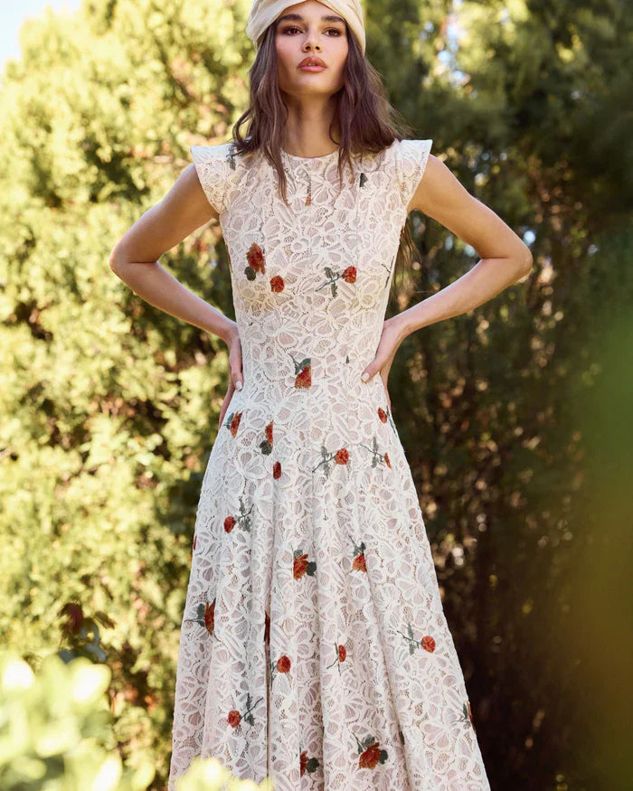 GRACIELA - VESTIDO CON BORDADO FLORAL