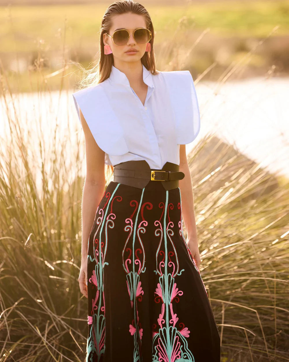 MARIAN - FALDA LARGA ELEGANTE