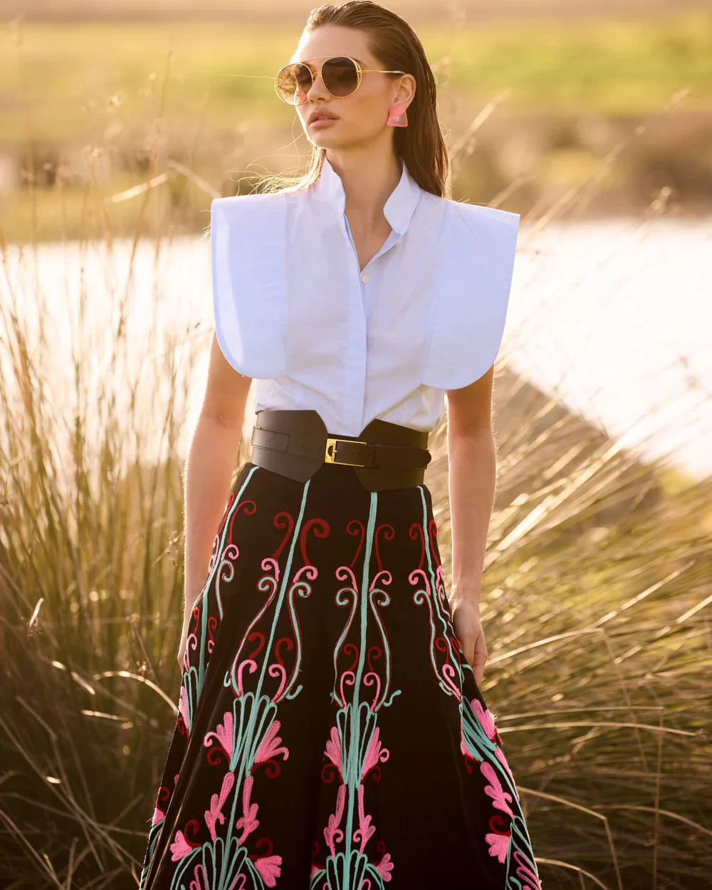 MARIAN - FALDA LARGA ELEGANTE