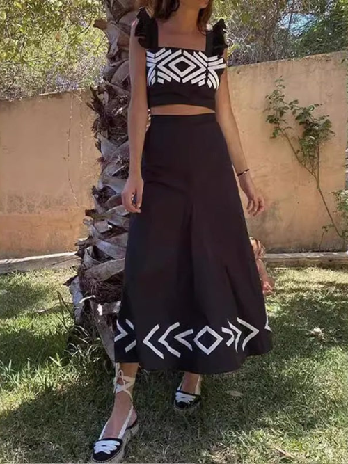PATRICIA - CONJUNTO TOP Y FALDA