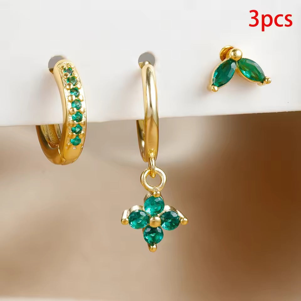 MAITE - SET DE 3 PENDIENTES DORADOS