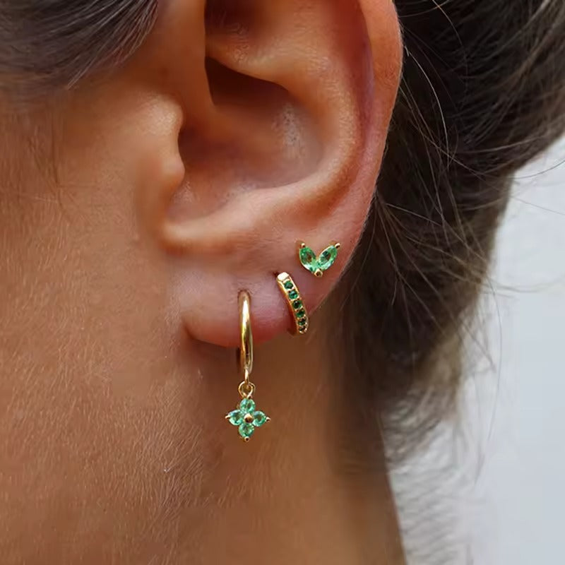 MAITE - SET DE 3 PENDIENTES DORADOS