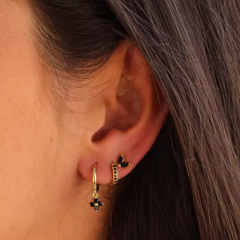 MAITE - SET DE 3 PENDIENTES DORADOS