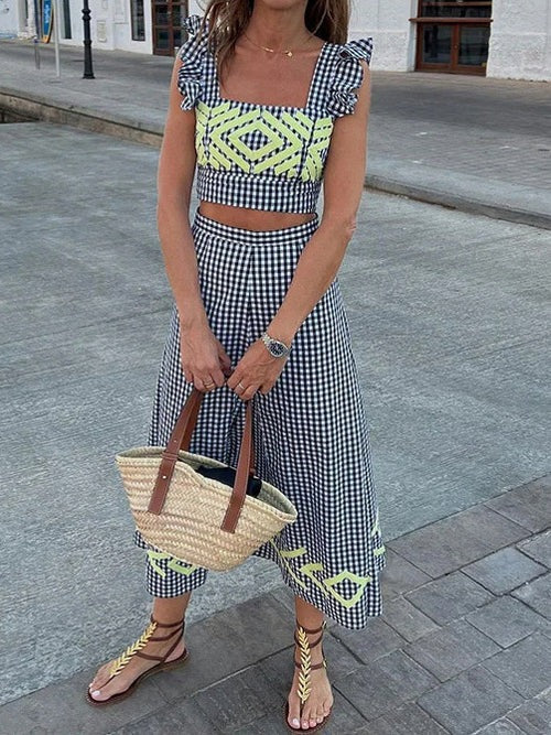 PATRICIA - CONJUNTO TOP Y FALDA