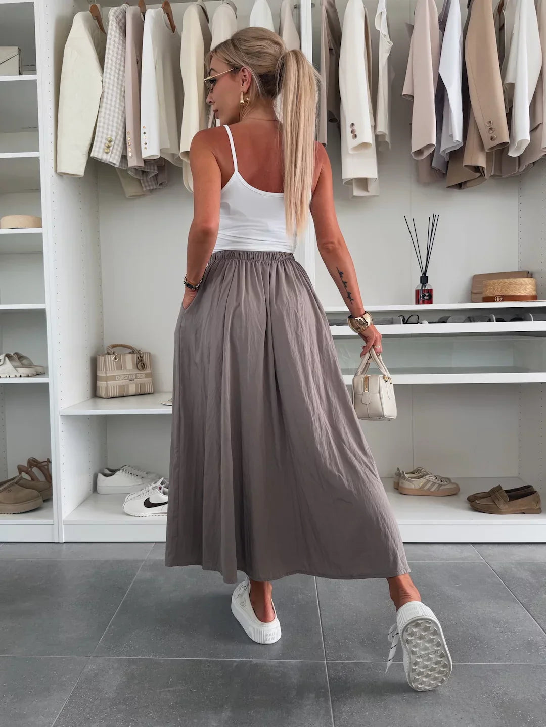 MARIVI - CONJUNTO TOP BLANCO Y FALDA