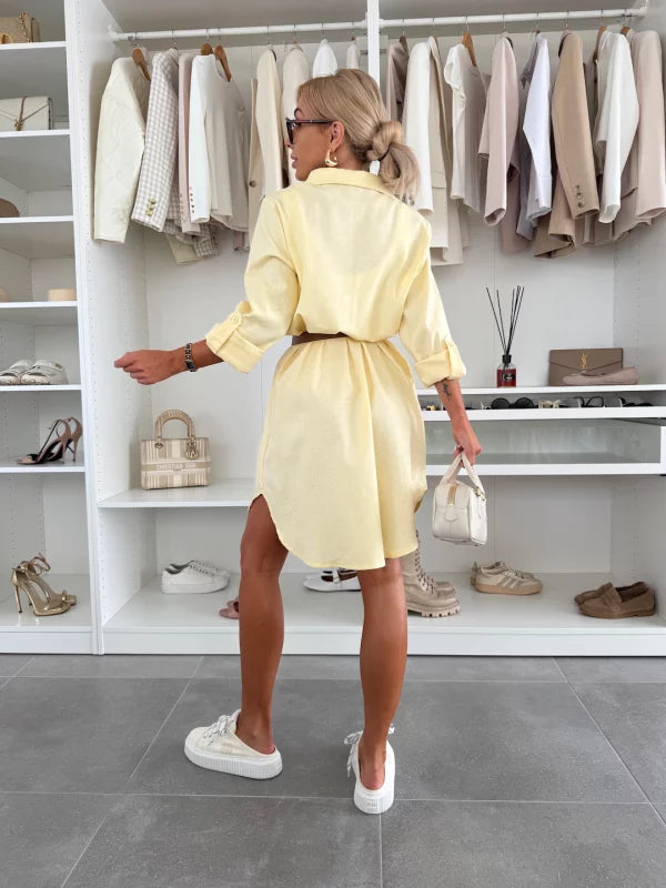 FLOR - VESTIDO CAMISERO DE LINO