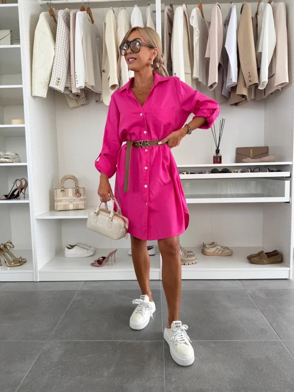 FLOR - VESTIDO CAMISERO DE LINO