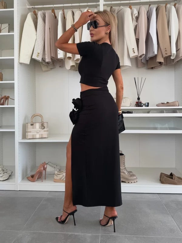 YANIRA - CONJUNTO DE TOP Y FALDA LARGA
