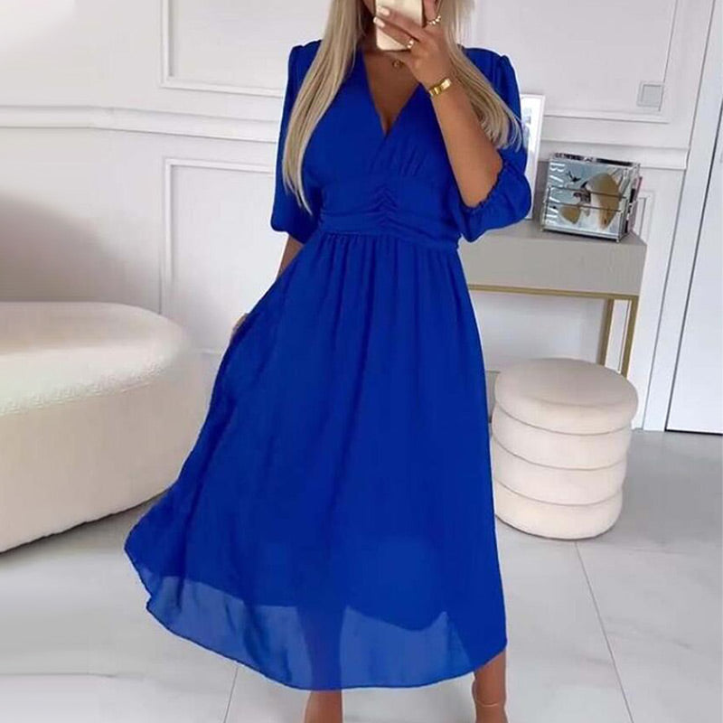ANGELINA - VESTIDO CON MANGAS ABULLONADAS