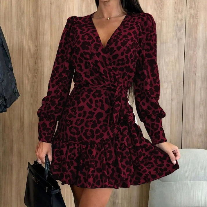 HIBA - VESTIDO CRUZADO ESTILO ANIMAL PRINT
