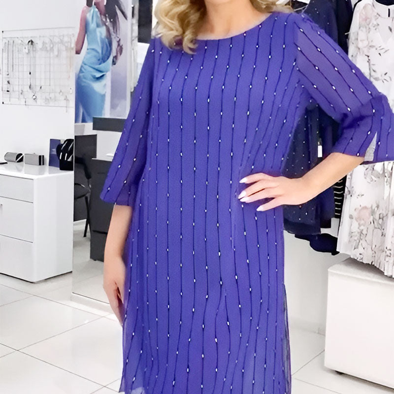 AMALIA - VESTIDO MIDI HOLGADO CON PEDRERÍA