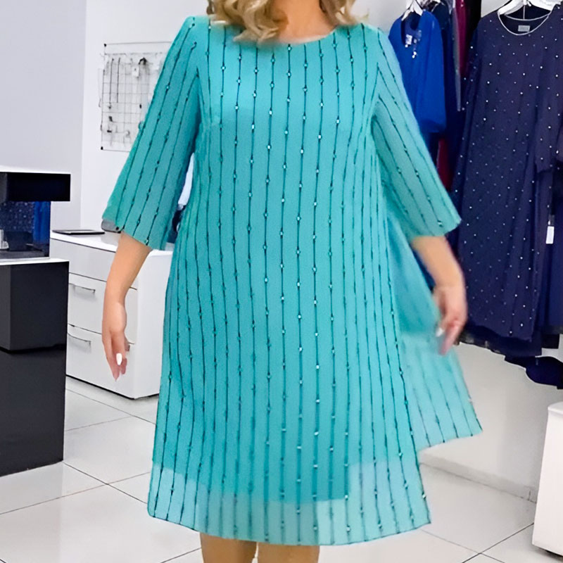 AMALIA - VESTIDO MIDI HOLGADO CON PEDRERÍA