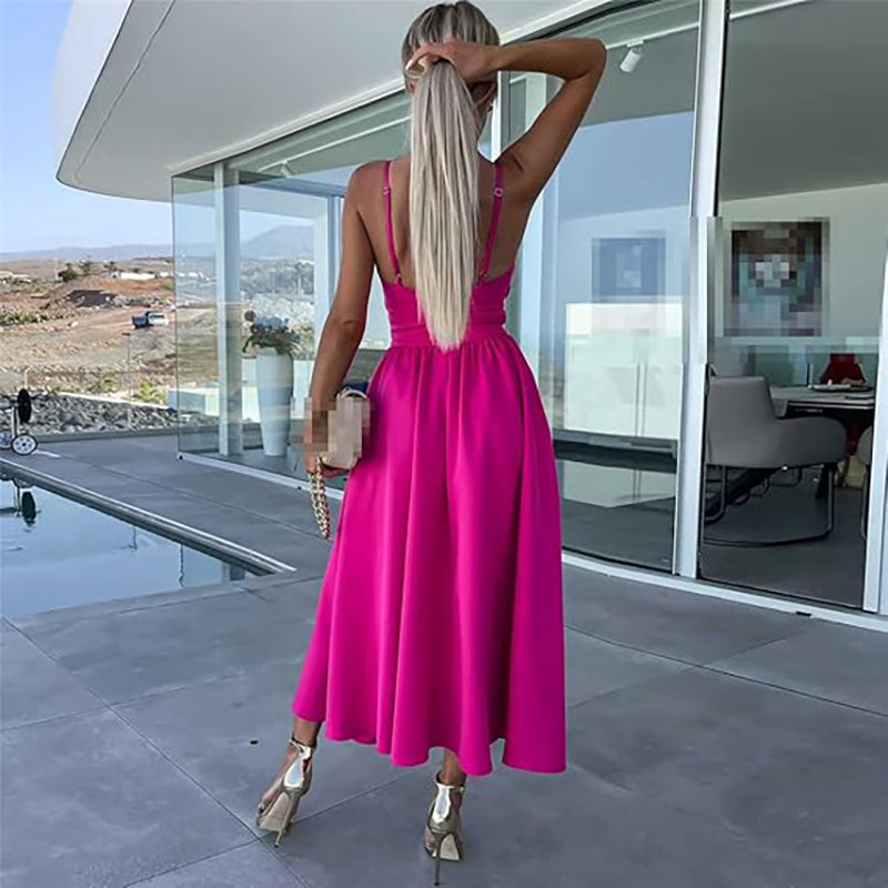 FEDRA - VESTIDO CON TIRANTES Y ABERTURA