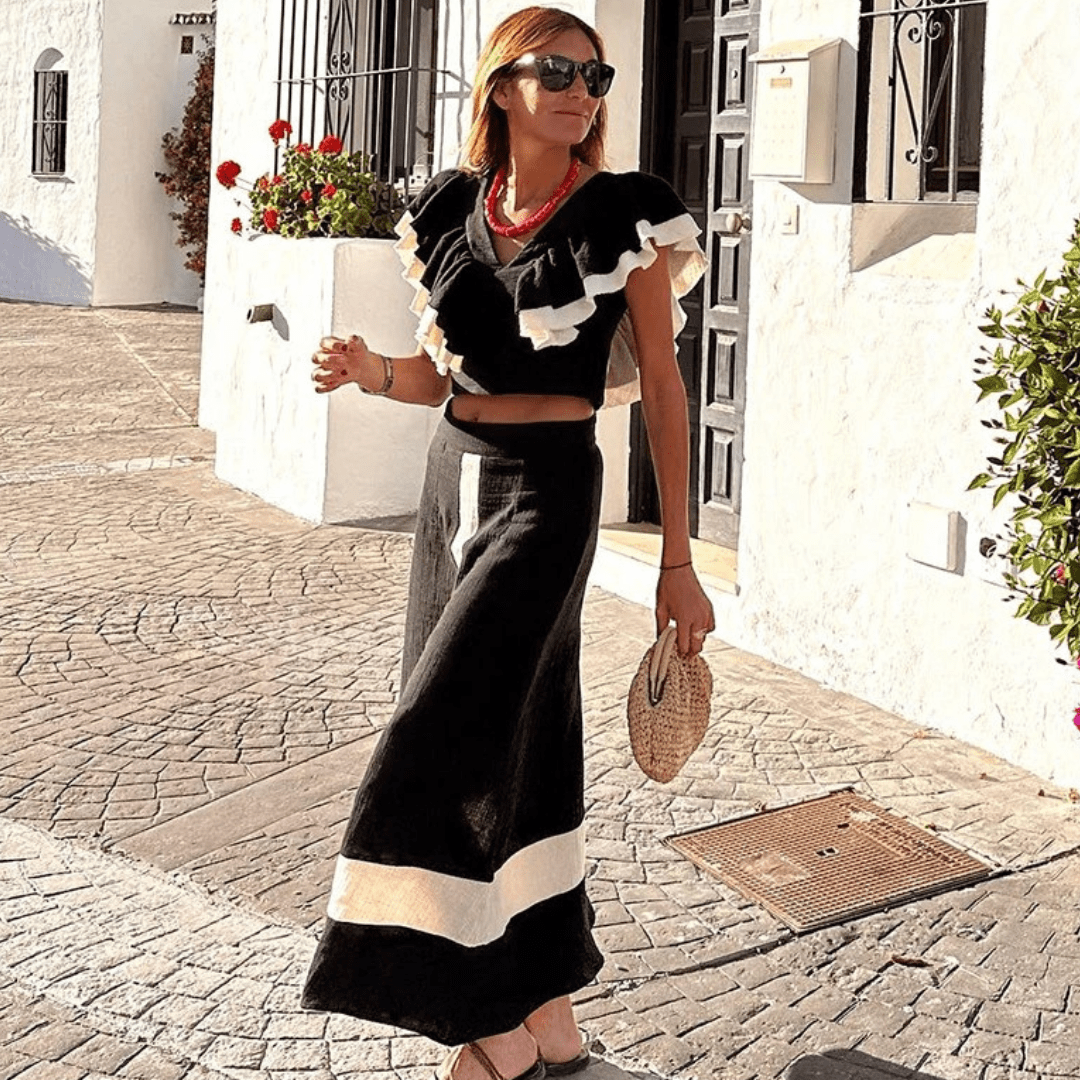 CRISTINA - CONJUNTO TOP Y FALDA