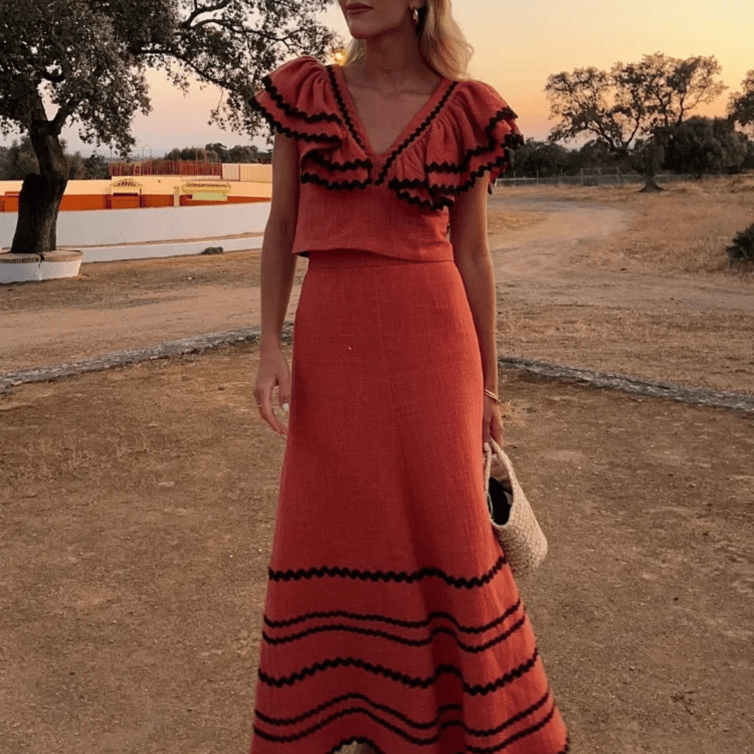 CRISTINA - CONJUNTO TOP Y FALDA