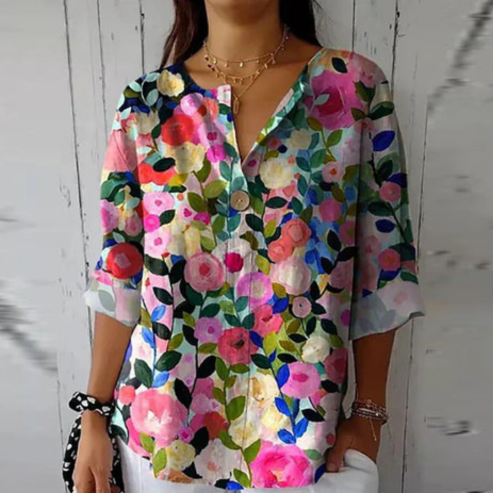 NIEVES - BLUSA HOLGADA ESTAMPADA