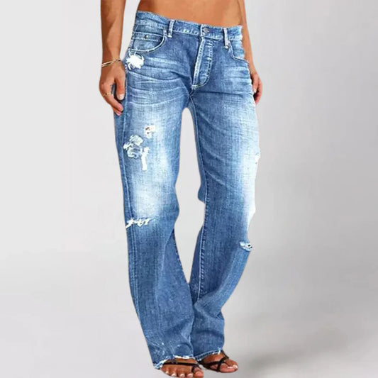 INDIRA - JEANS CON EFECTO DESGASTADO