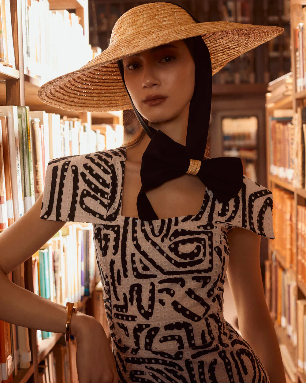 NOUR - VESTIDO CON ESTAMPADO ABSTRACTO