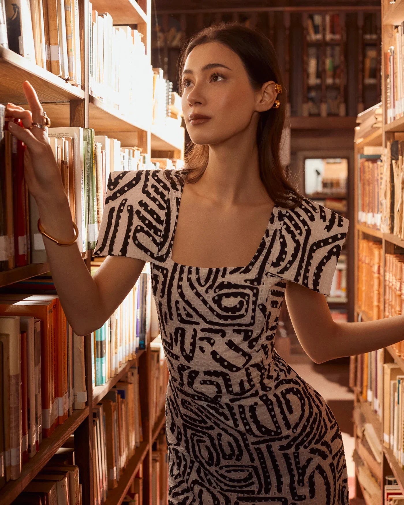 NOUR - VESTIDO CON ESTAMPADO ABSTRACTO