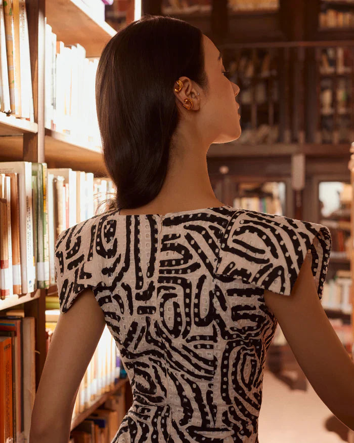 NOUR - VESTIDO CON ESTAMPADO ABSTRACTO