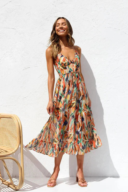 FRIDA - VESTIDO ESTAMPADO CON TIRANTES