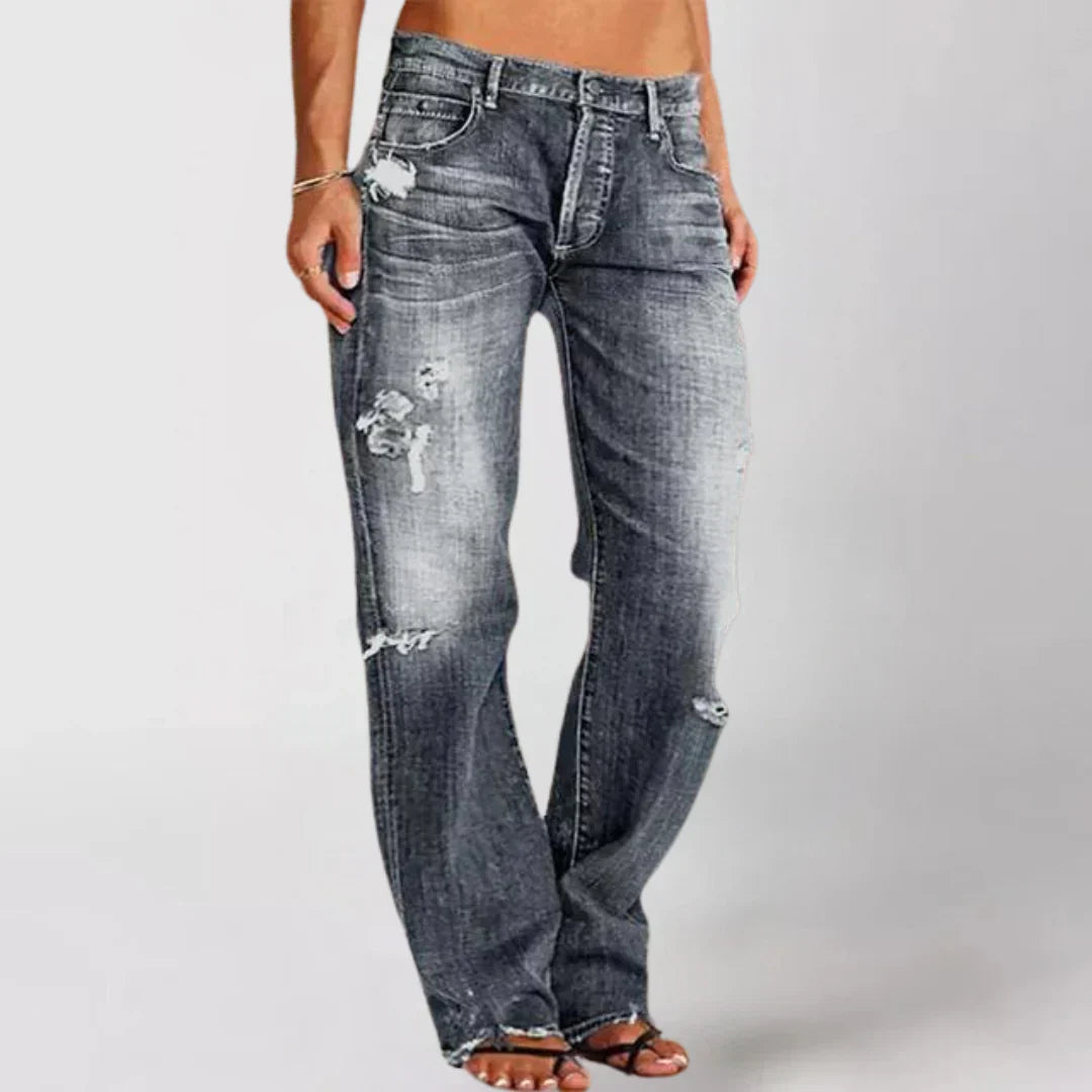 INDIRA - JEANS CON EFECTO DESGASTADO