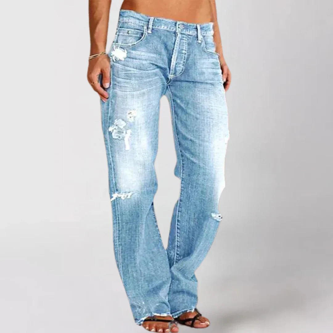 INDIRA - JEANS CON EFECTO DESGASTADO