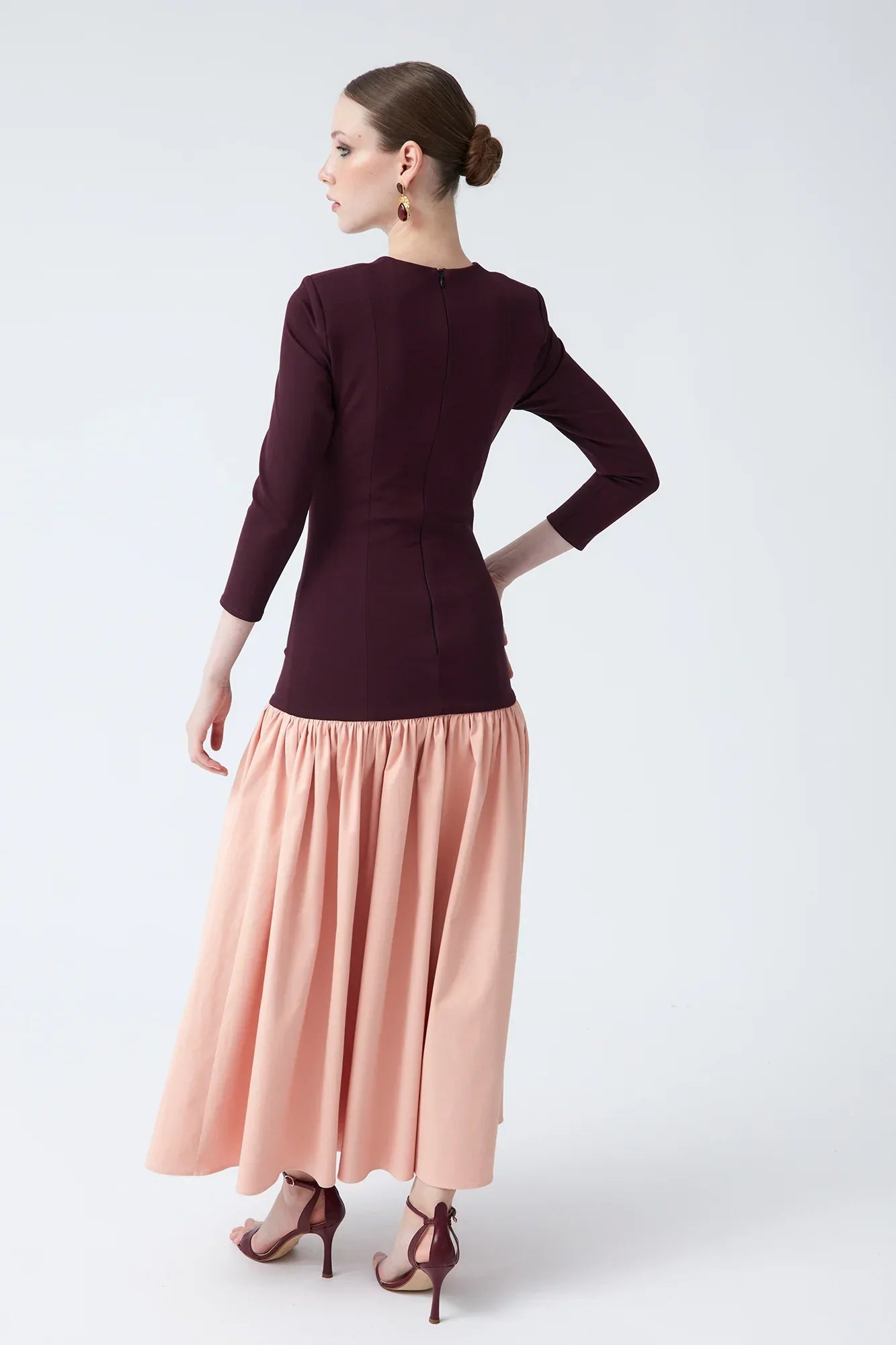 AINHOA - VESTIDO MIDI BICOLOR