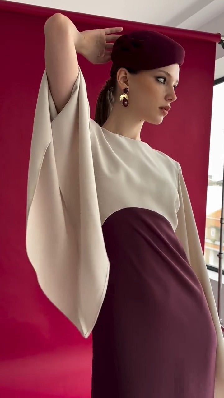 DAYANIS - VESTIDO BICOLOR ELEGANTE