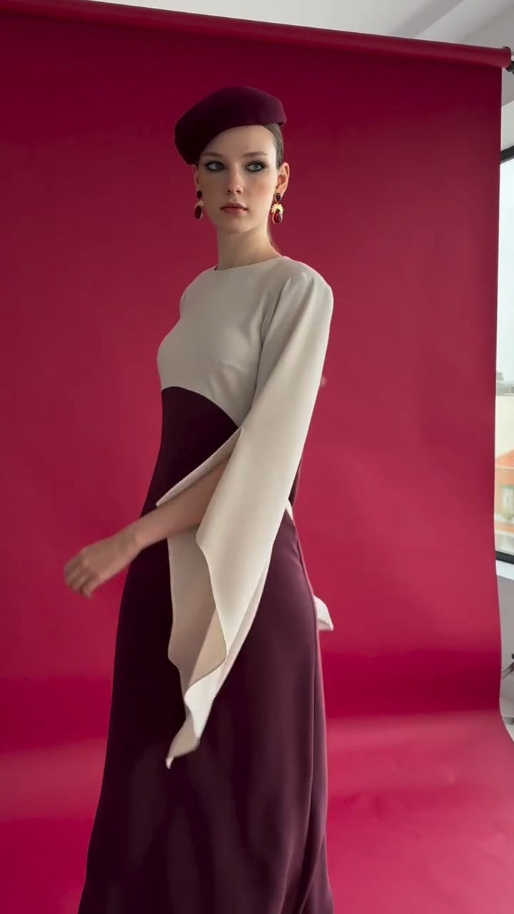DAYANIS - VESTIDO BICOLOR ELEGANTE