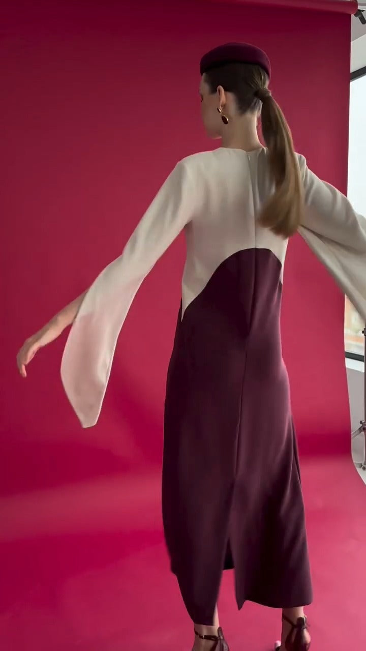 DAYANIS - VESTIDO BICOLOR ELEGANTE