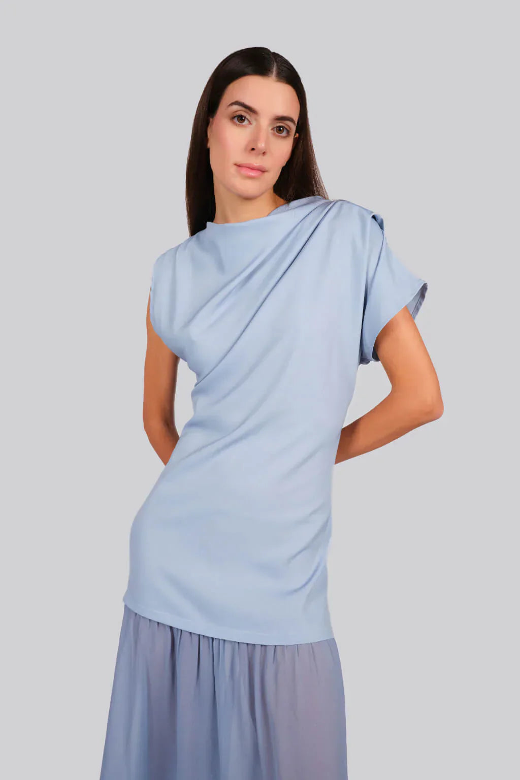 YAIZA - VESTIDO CON ESCOTE DRAPEADO