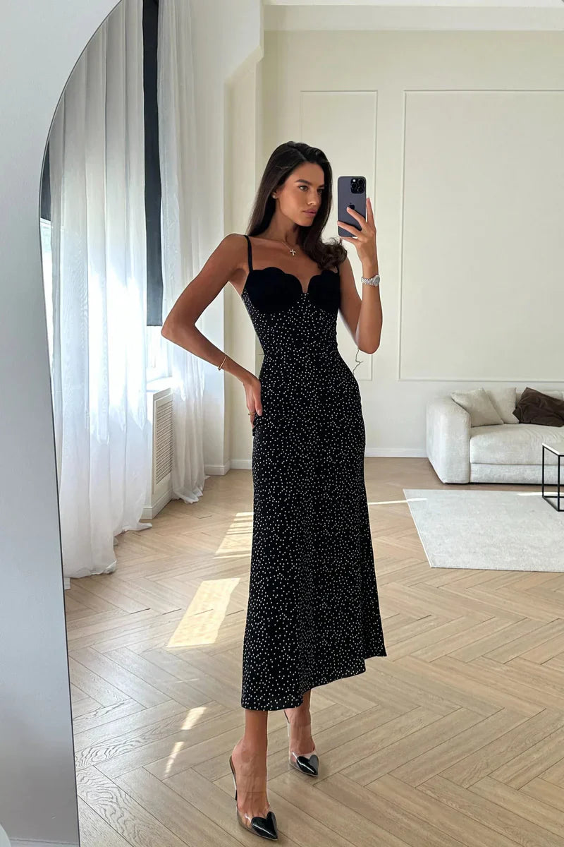 MARI - VESTIDO MIDI NEGRO