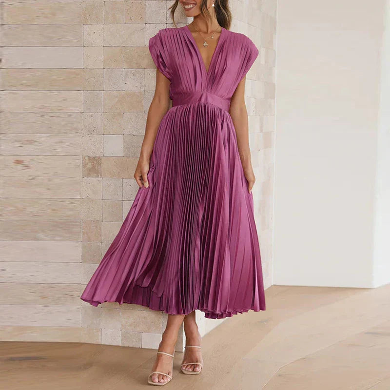 GREGORIA - VESTIDO PLISADO LARGO