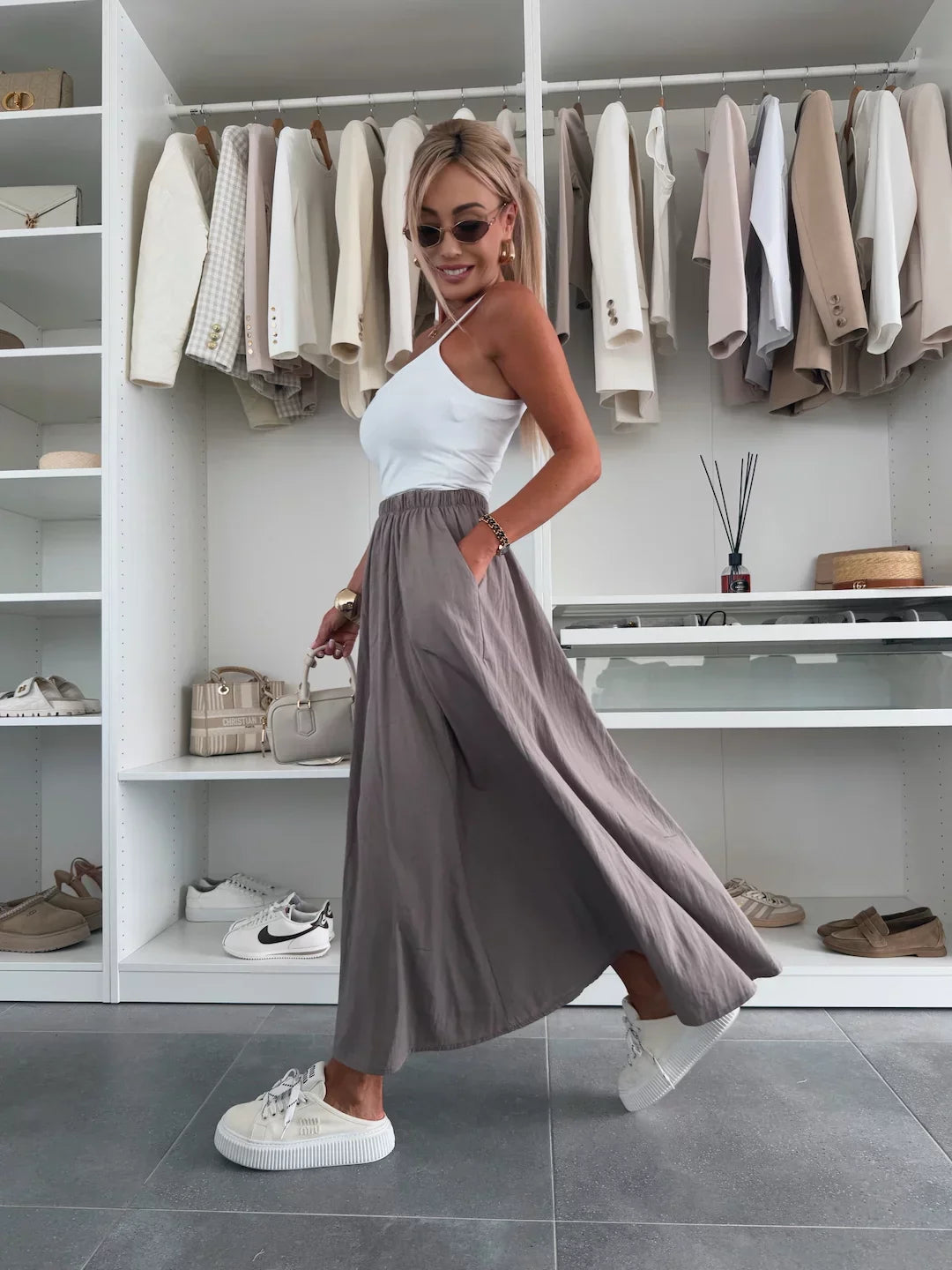 MARIVI - CONJUNTO TOP BLANCO Y FALDA