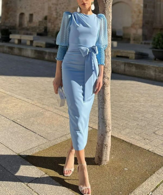 ARACELI - VESTIDO DE MANGAS ABULLONADAS