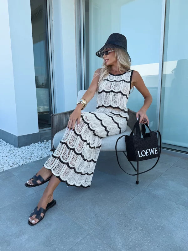VERA - CONJUNTO TOP Y FALDA LARGA