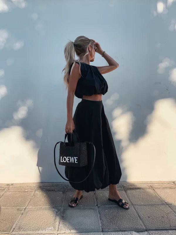 AMAIA - CONJUNTO TOP SIN MANGAS Y FALDA