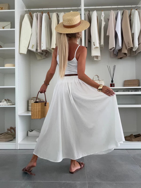MARIVI - CONJUNTO TOP BLANCO Y FALDA