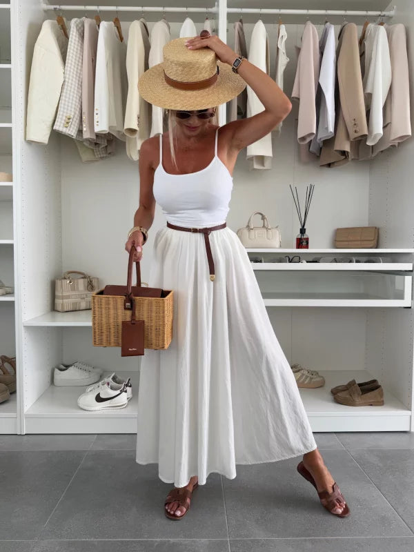 MARIVI - CONJUNTO TOP BLANCO Y FALDA