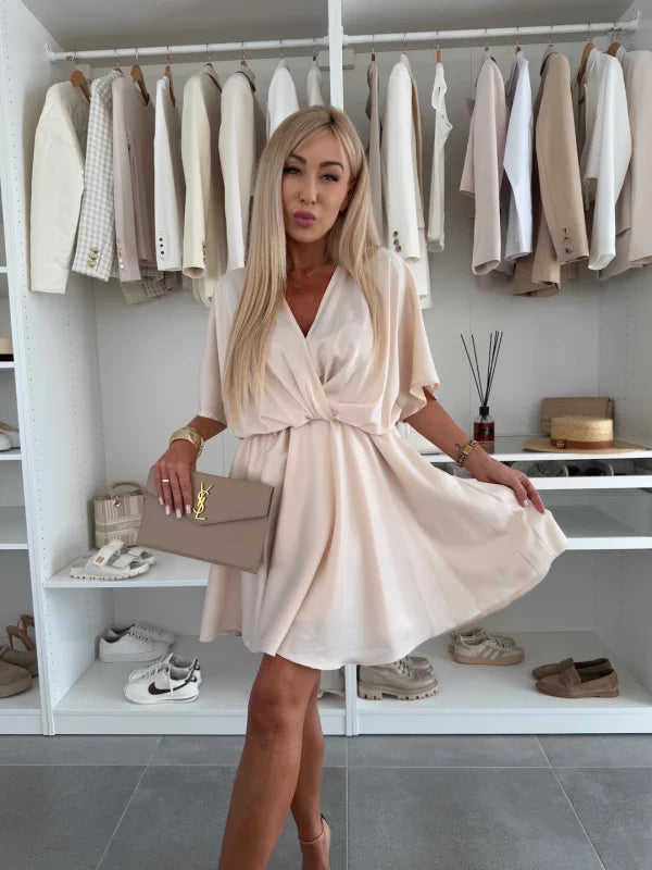 CHLÓE - VESTIDO CORTO DE MANGA AMPLIA