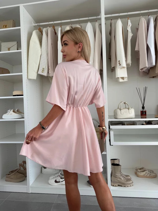CHLÓE - VESTIDO CORTO DE MANGA AMPLIA