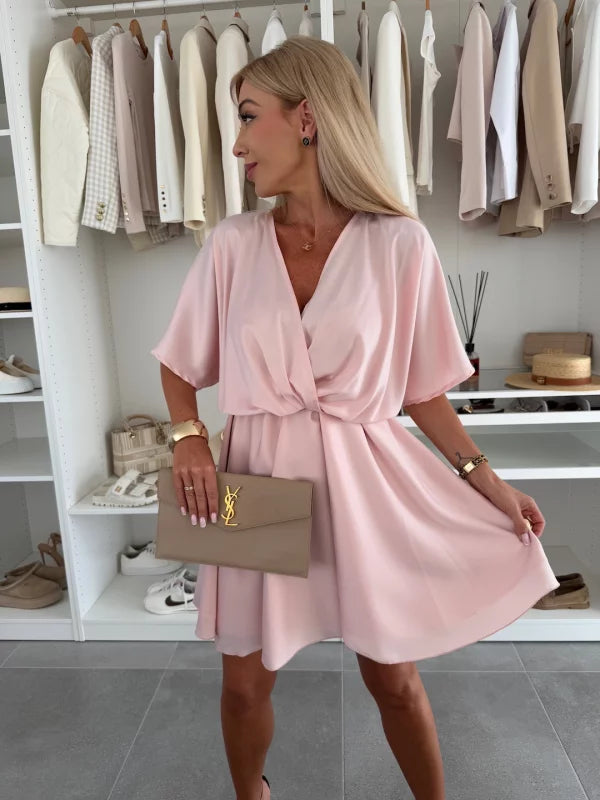 CHLÓE - VESTIDO CORTO DE MANGA AMPLIA