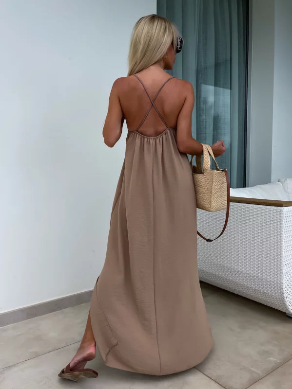 LILIANA - VESTIDO LARGO DE TIRANTES FINOS
