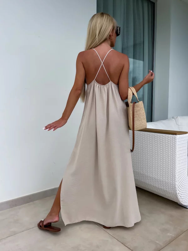LILIANA - VESTIDO LARGO DE TIRANTES FINOS