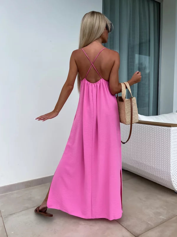 LILIANA - VESTIDO LARGO DE TIRANTES FINOS