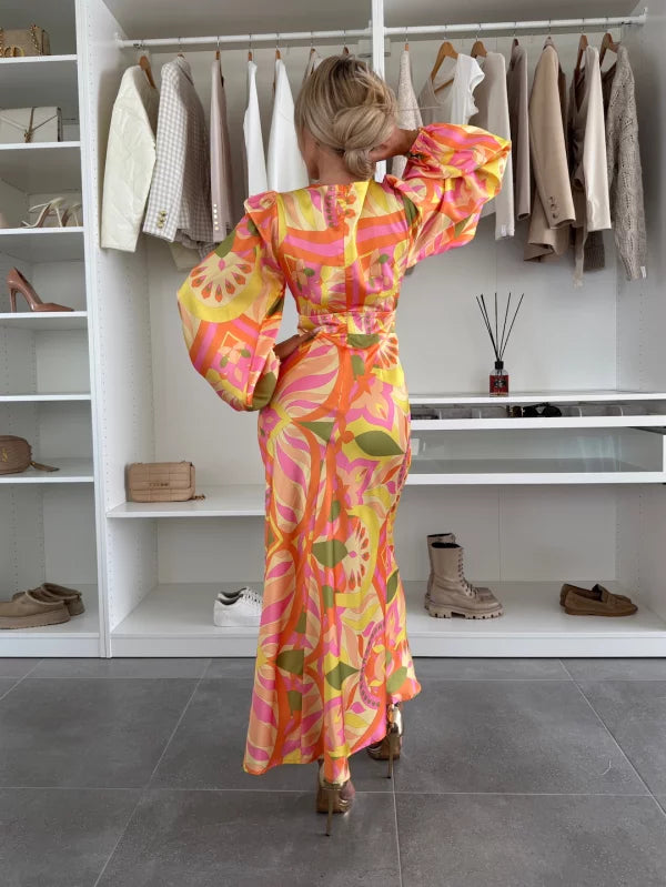 VIRGINIA - VESTIDO CON MANGAS ABULLONADAS
